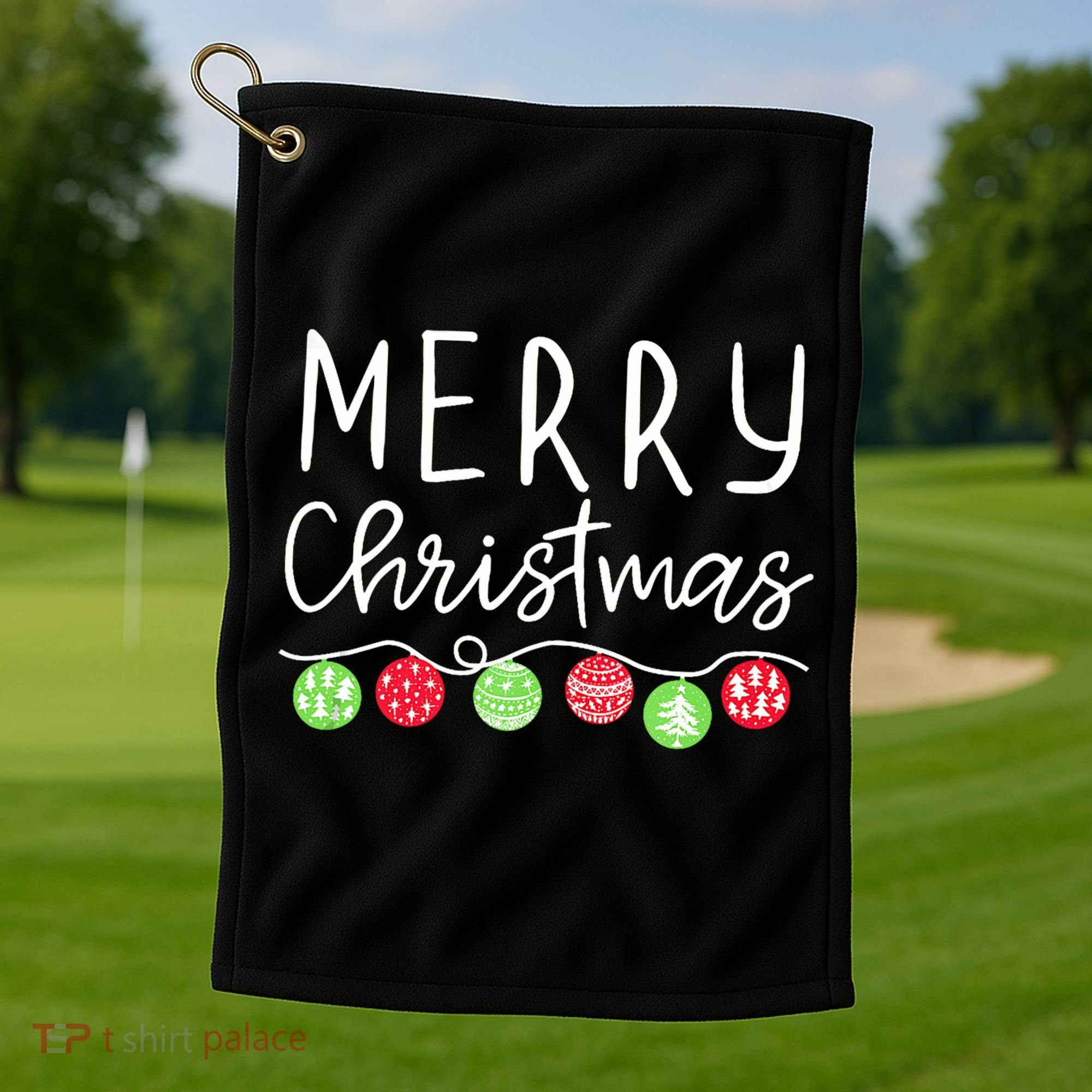 Festive Merry Christmas Happy Holidays For Tank Top Golf Towel