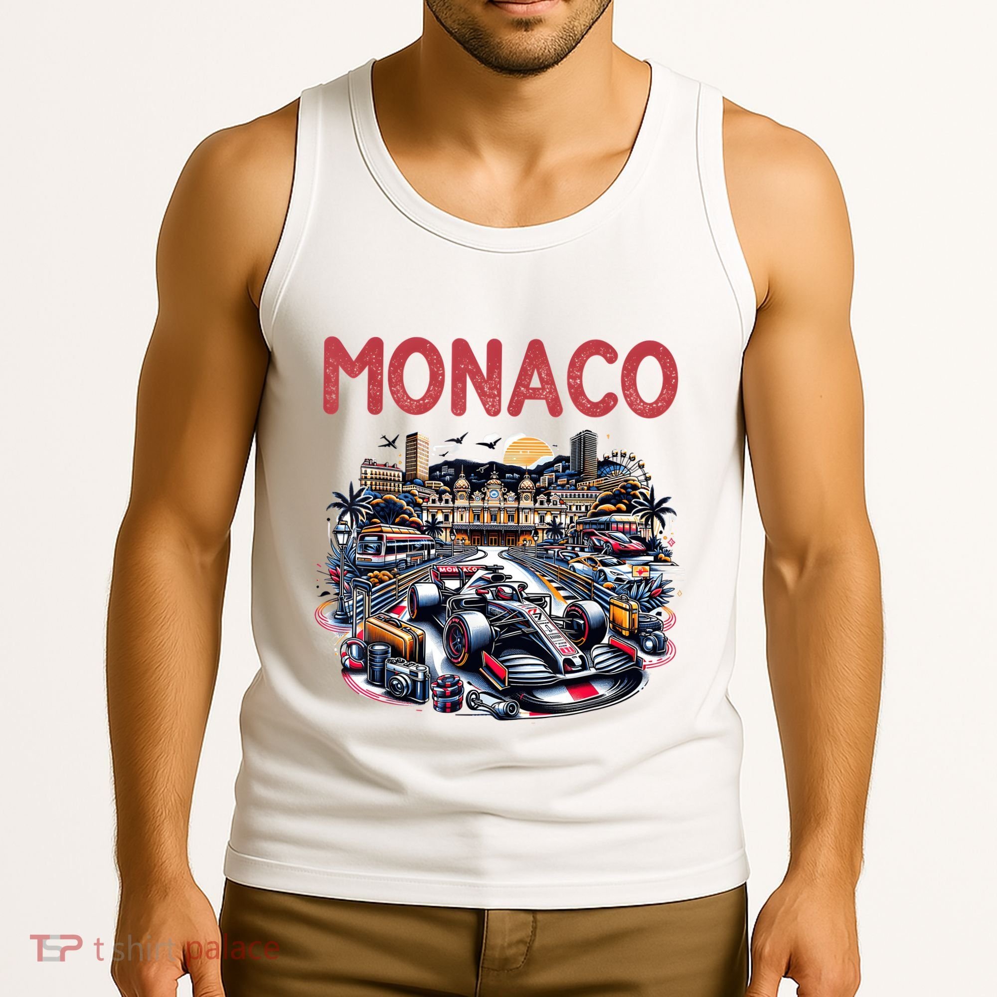 Formula Monaco City Monte Carlo Circuit Racetrack Travel Tank Top