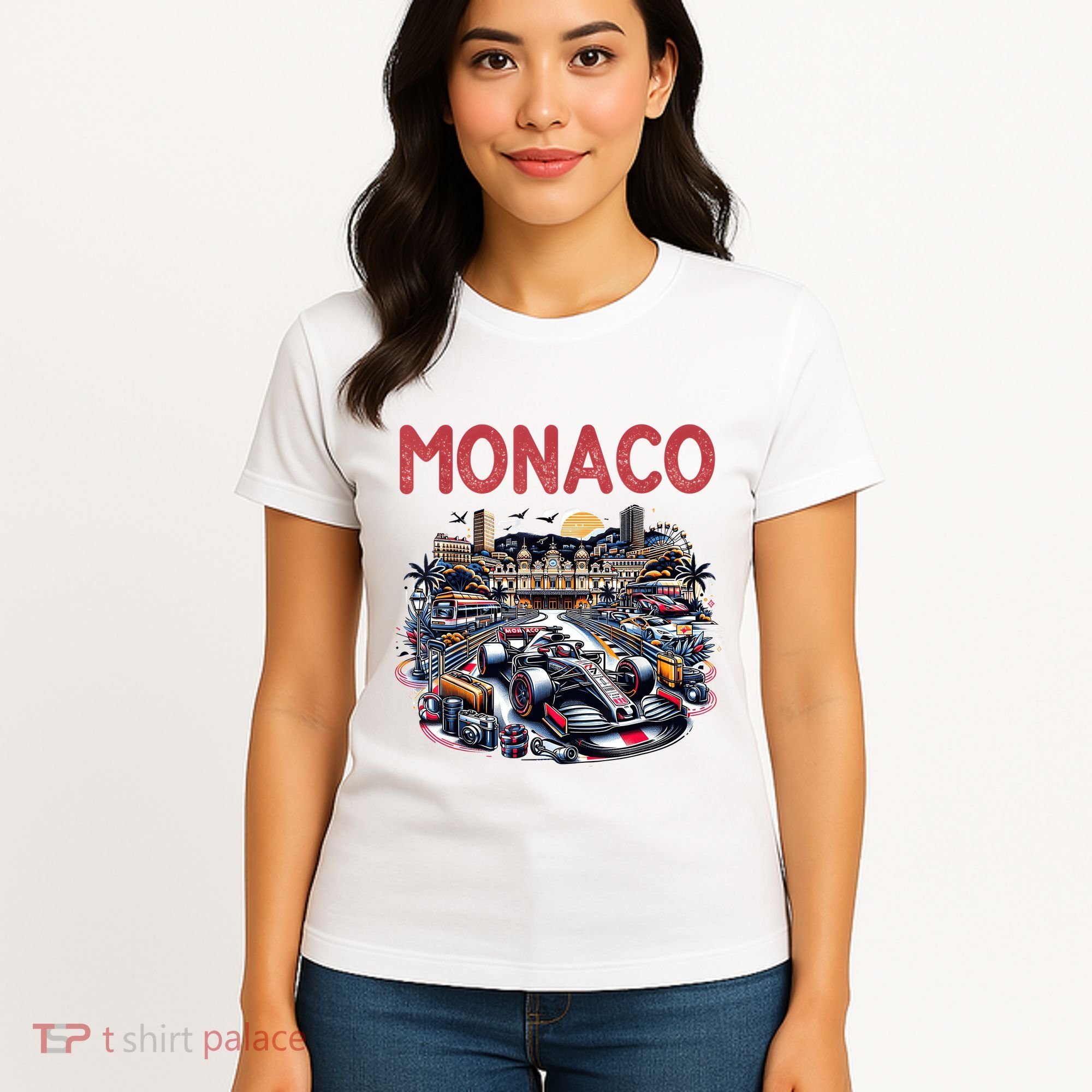 Formula Monaco City Monte Carlo Circuit Racetrack Travel Women's T-Shirt