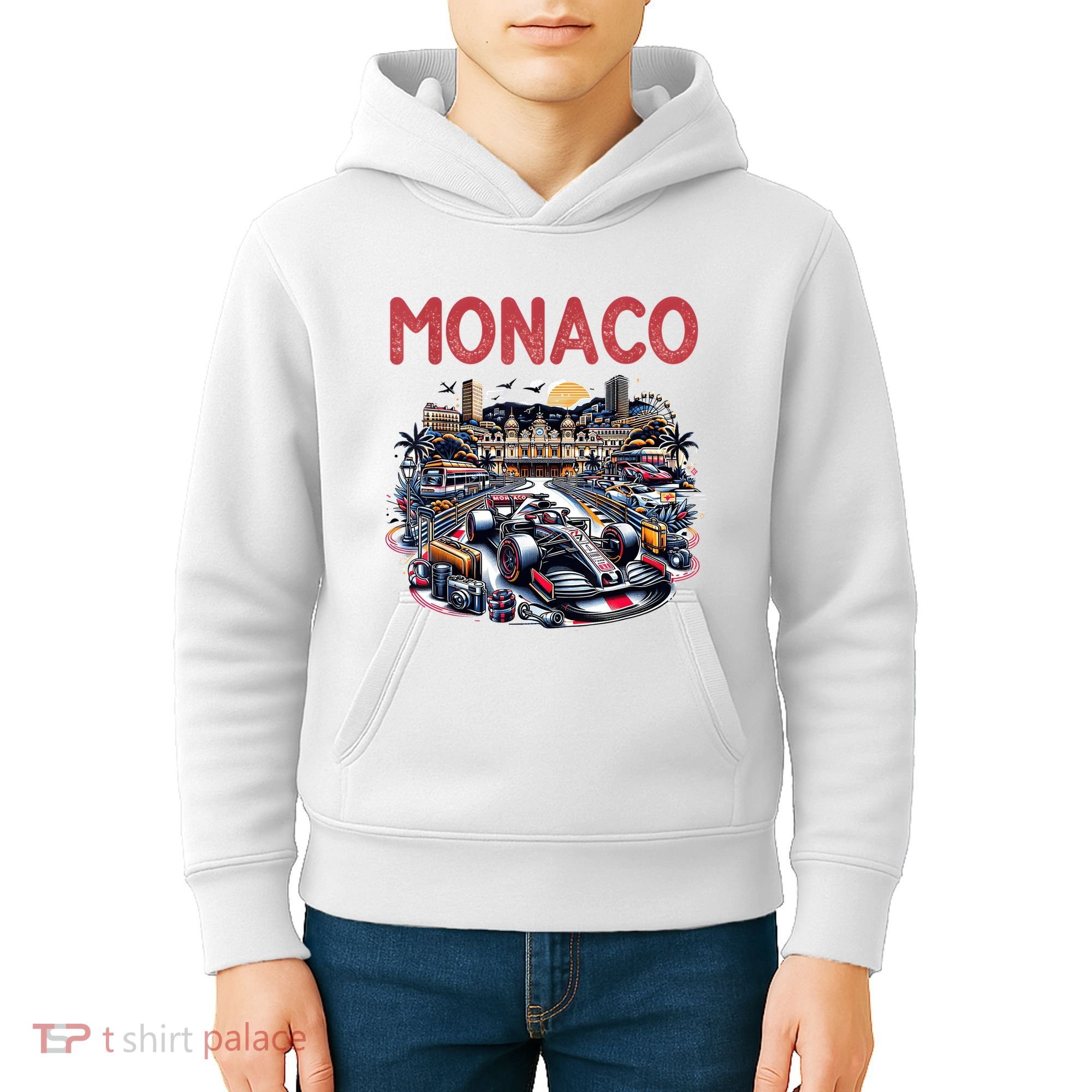 Formula Monaco City Monte Carlo Circuit Racetrack Travel Kids Hoodie