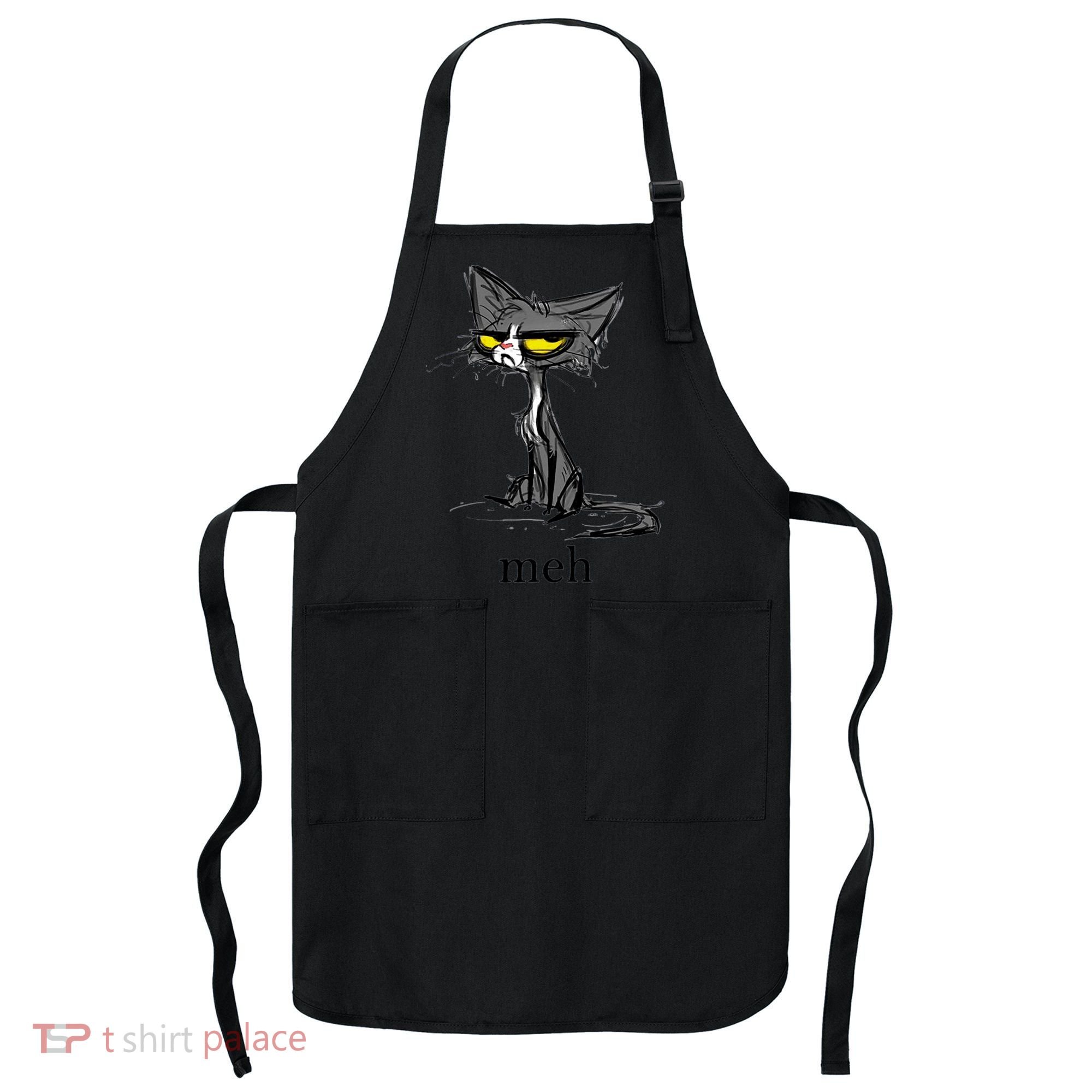 Funny Meh Cat Gift For Cat Lovers Apron