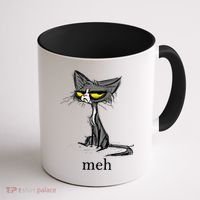 Funny Meh Cat Gift For Cat Lovers Coffee Mug thumb 1