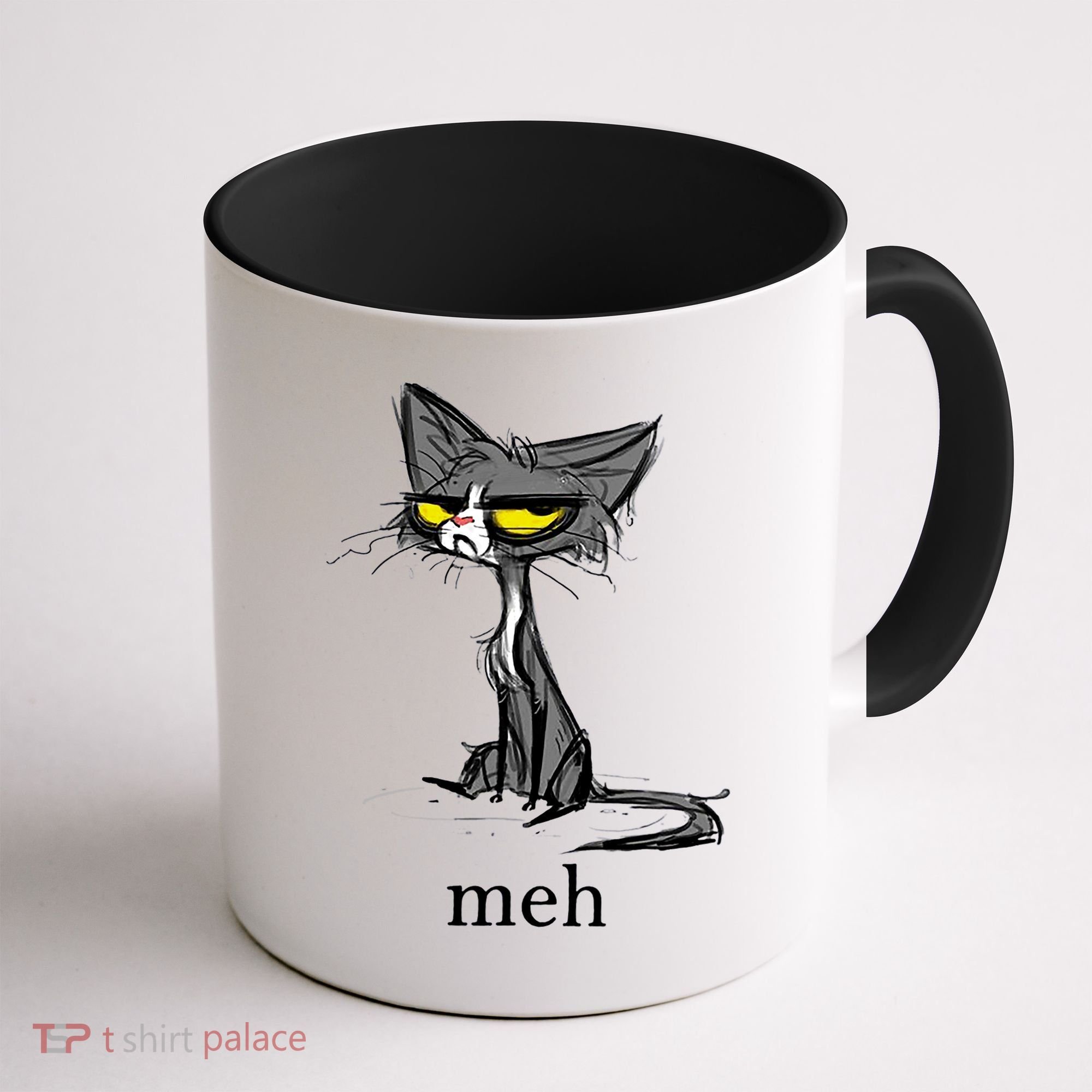 Funny Meh Cat Gift For Cat Lovers Coffee Mug