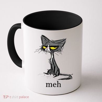 Funny Meh Cat Gift For Cat Lovers Coffee Mug