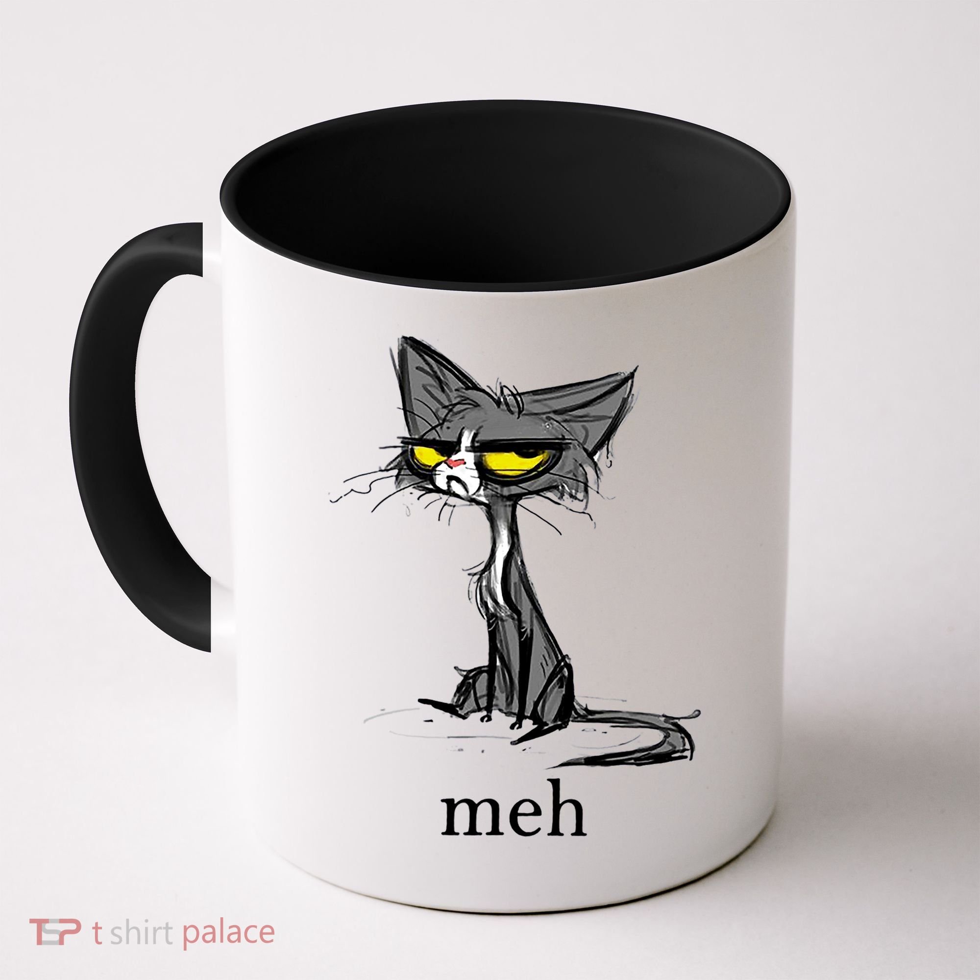Funny Meh Cat Gift For Cat Lovers Coffee Mug
