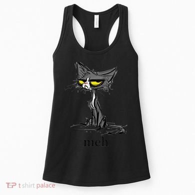 Funny Meh Cat Gift For Cat Lovers Women's Tank Top