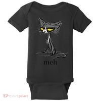 Funny Meh Cat Gift For Cat Lovers Baby Bodysuit thumb 0