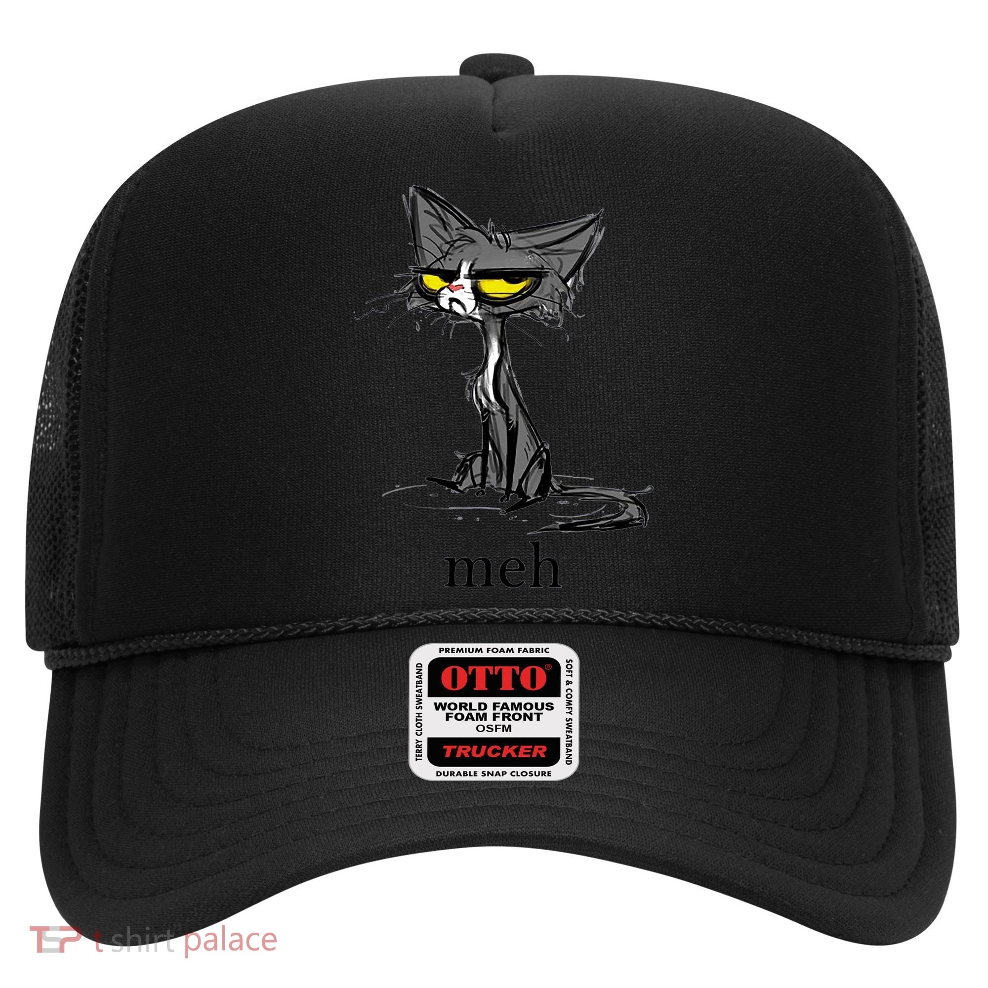 Funny Meh Cat Gift For Cat Lovers Hat