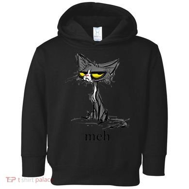 Funny Meh Cat Gift For Cat Lovers Toddler Hoodie