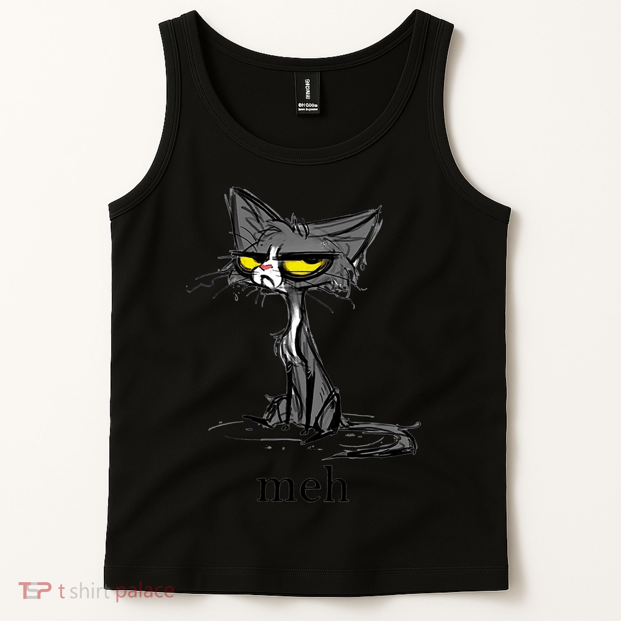 Funny Meh Cat Gift For Cat Lovers Tank Top