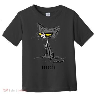 Funny Meh Cat Gift For Cat Lovers Toddler T-Shirt