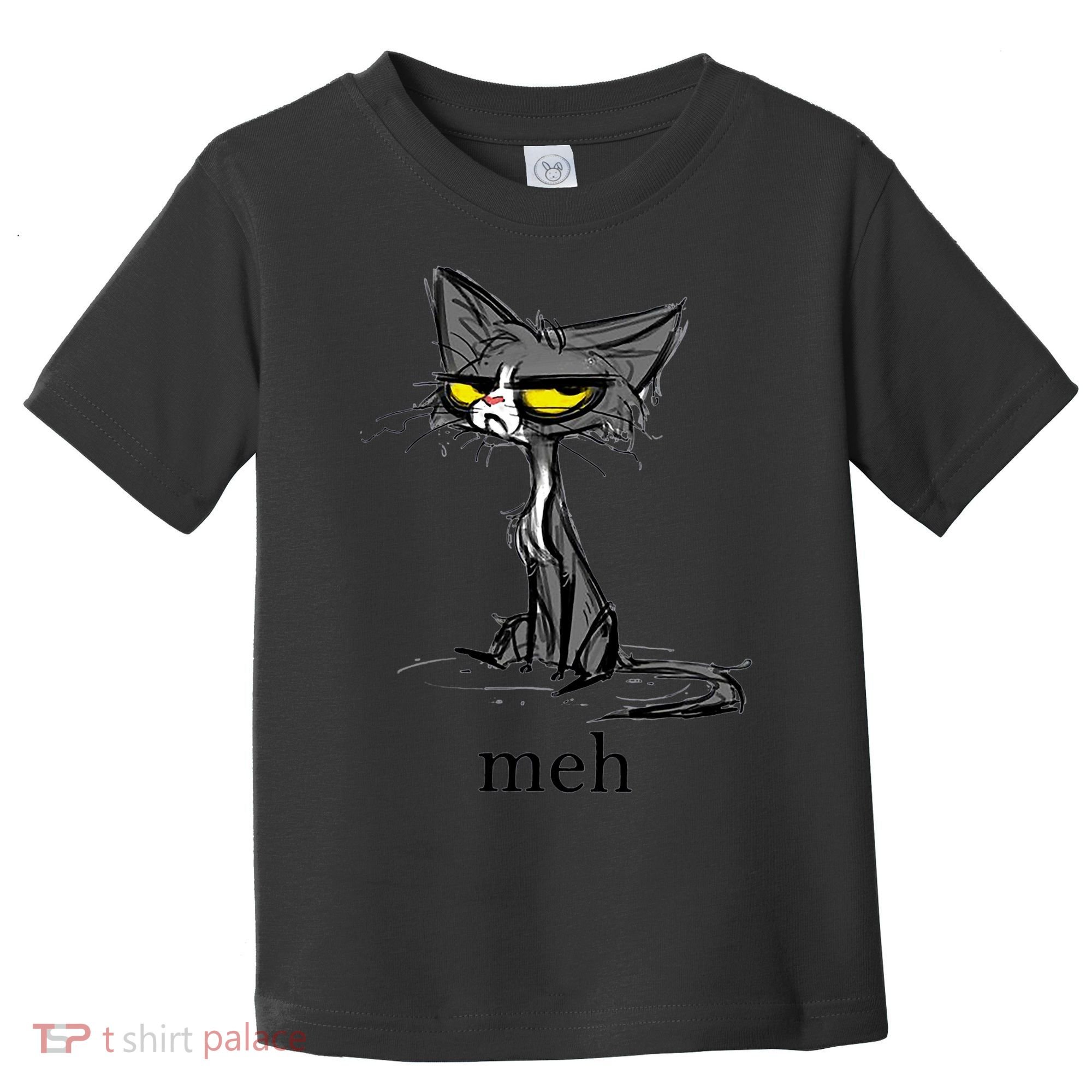 Funny Meh Cat Gift For Cat Lovers Toddler T-Shirt