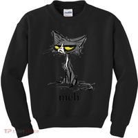 Funny Meh Cat Gift For Cat Lovers Kids Sweatshirt thumb 0