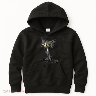 Funny Meh Cat Gift For Cat Lovers Kids Hoodie