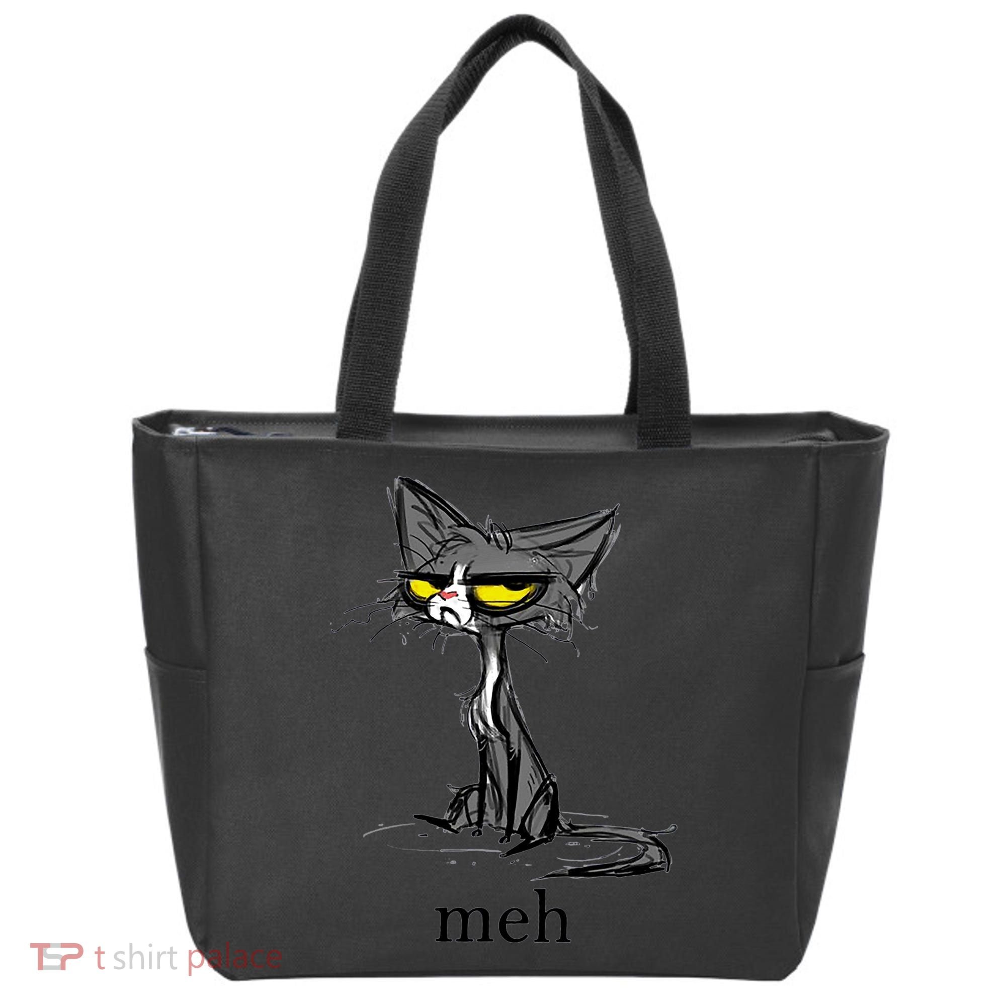 Funny Meh Cat Gift For Cat Lovers Tote Bag
