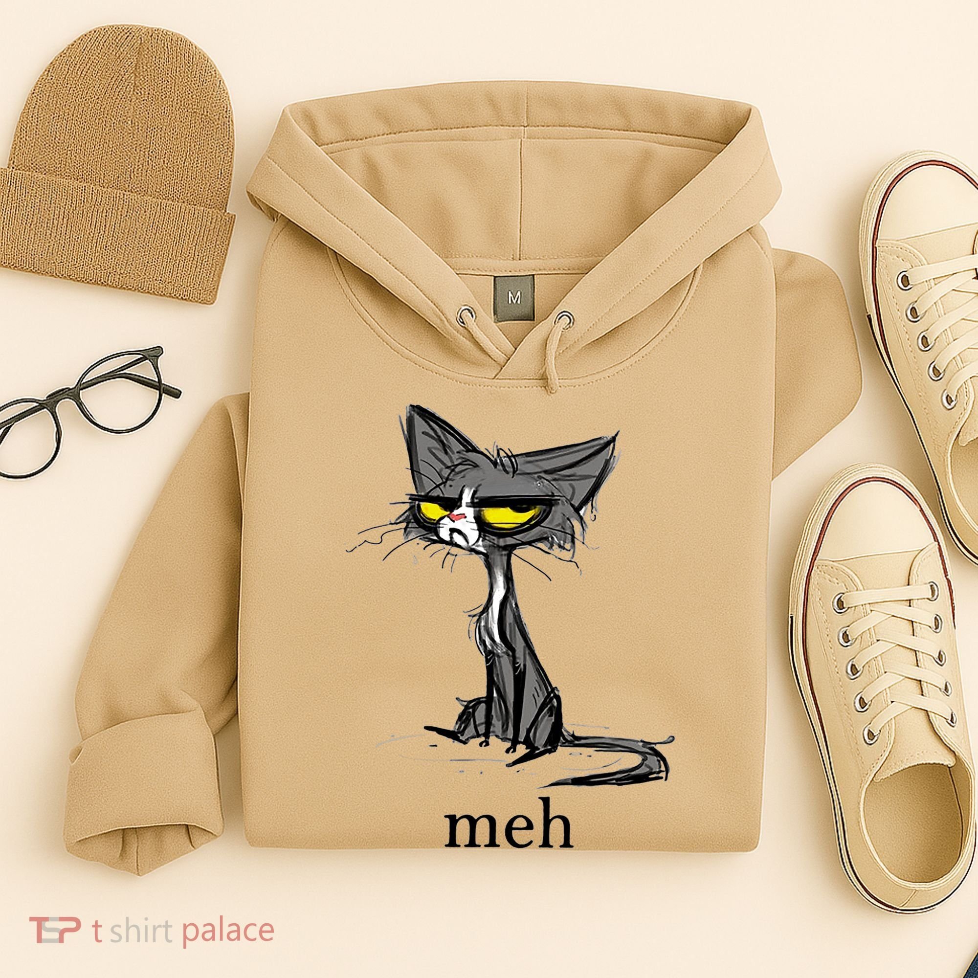 Funny Meh Cat Gift For Cat Lovers Hoodie