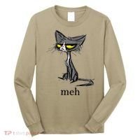 Funny Meh Cat Gift For Cat Lovers Long Sleeve Shirt thumb 0