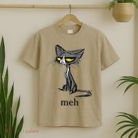 Funny Meh Cat Gift For Cat Lovers T-Shirt thumb 2