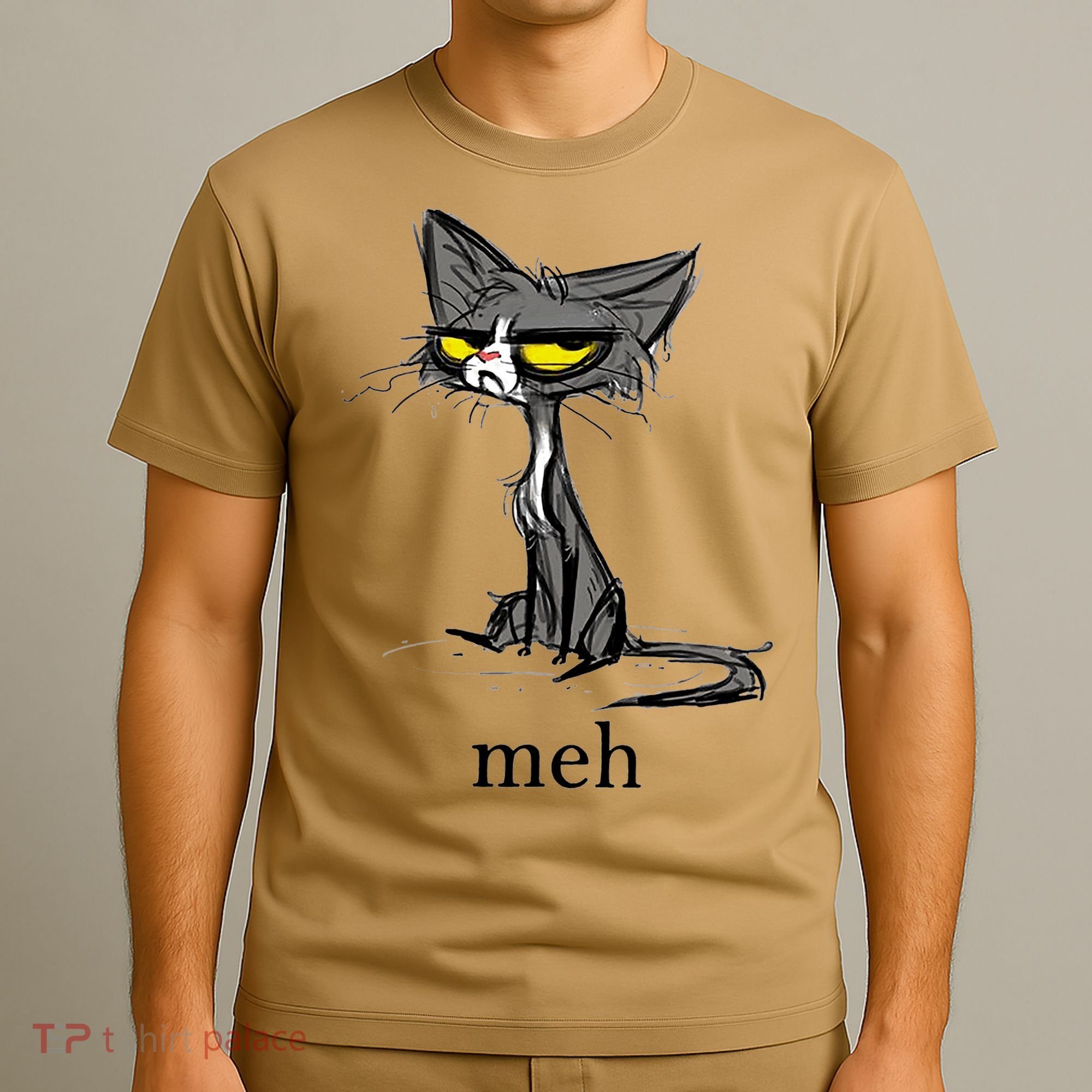 Funny Meh Cat Gift For Cat Lovers T-Shirt