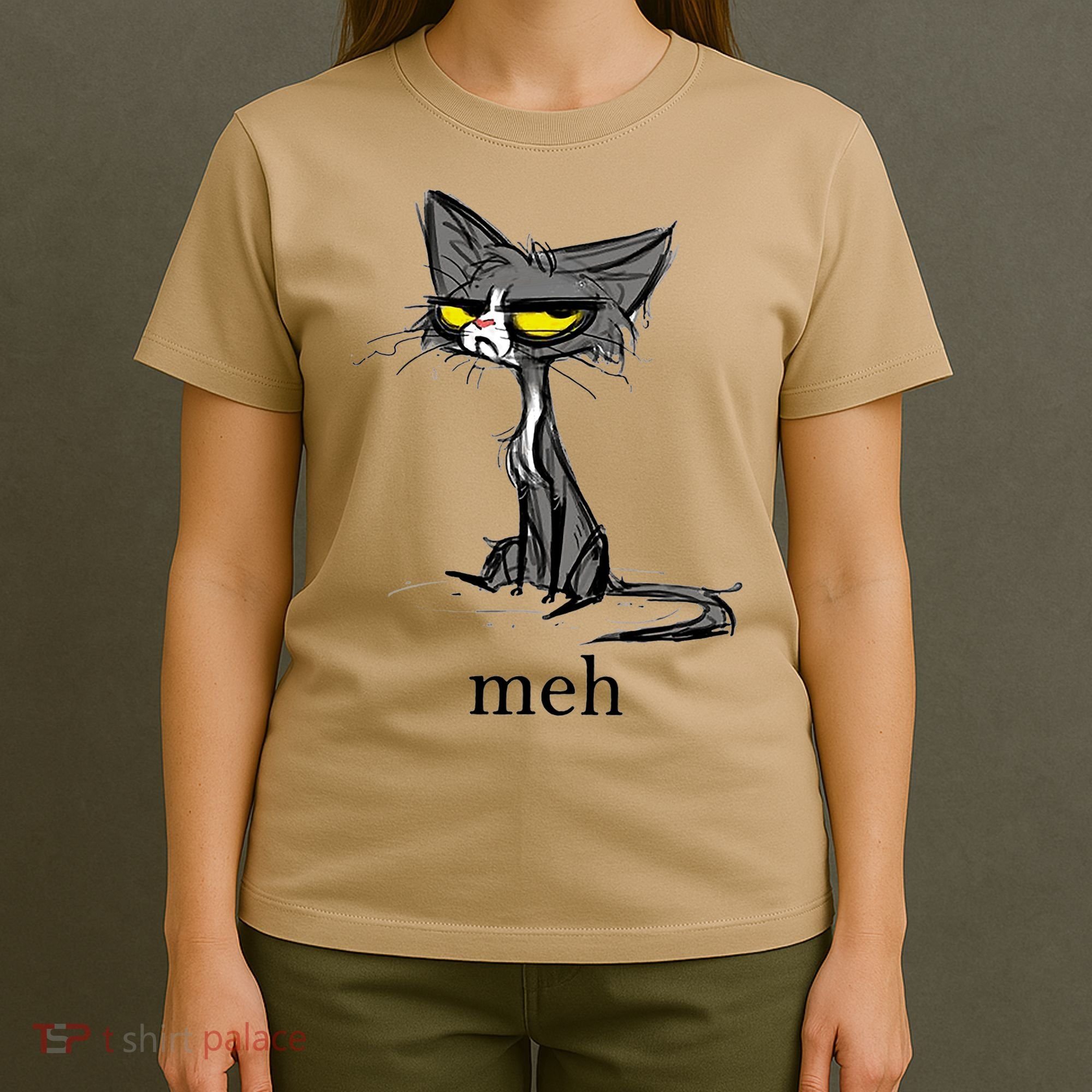Funny Meh Cat Gift For Cat Lovers T-Shirt