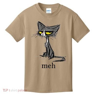 Funny Meh Cat Gift For Cat Lovers Kids T-Shirt