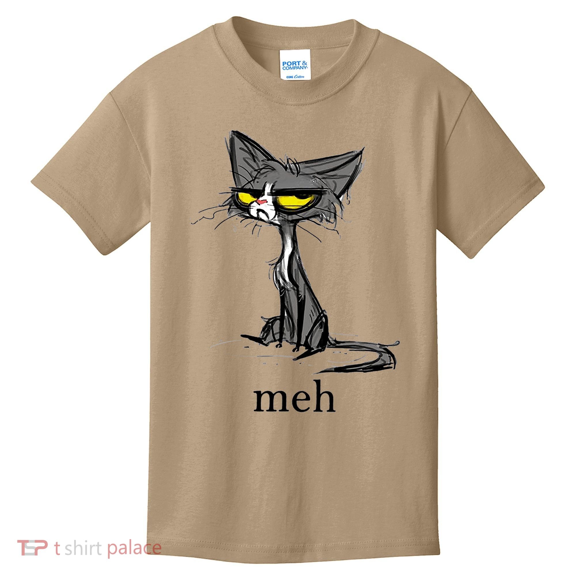 Funny Meh Cat Gift For Cat Lovers Kids T-Shirt
