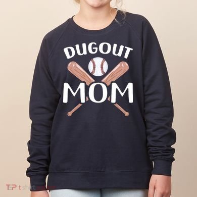 Funny Mom Dugout Mom Baseball Cool Baseball Mom Women's Sweatshirt