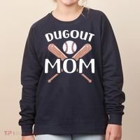 Funny Mom Dugout Mom Baseball Cool Baseball Mom Women's Sweatshirt thumb 0
