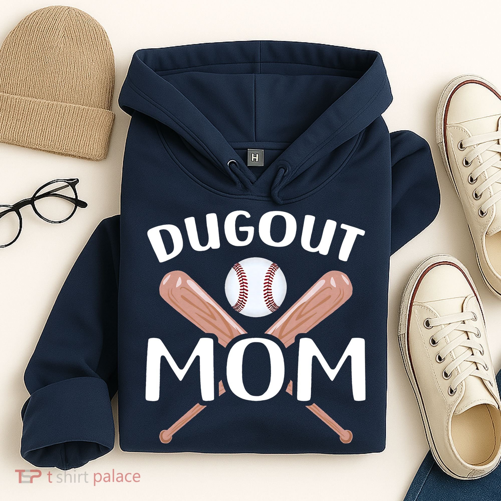 Funny Mom Dugout Mom Baseball Cool Baseball Mom Hoodie