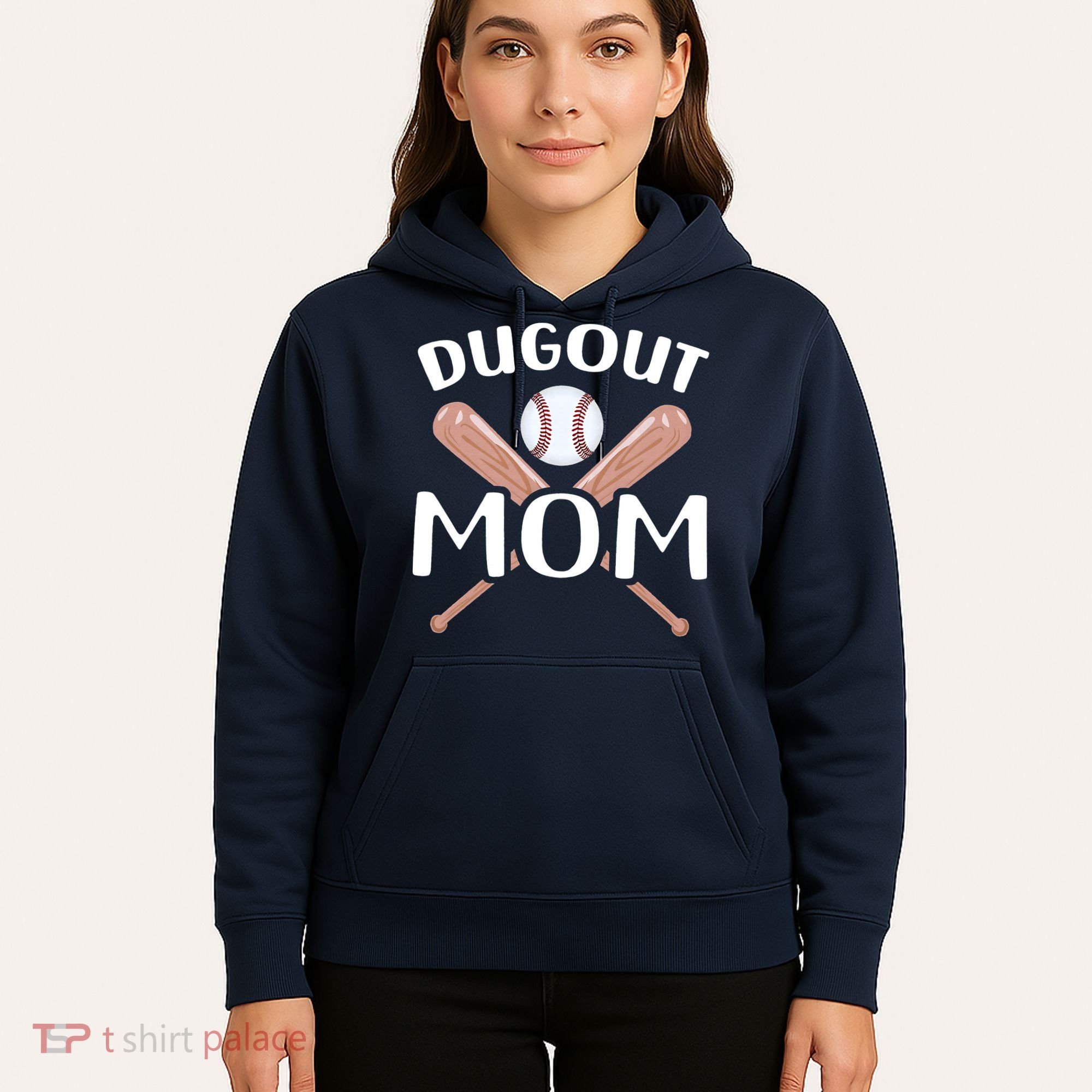 Funny Mom Dugout Mom Baseball Cool Baseball Mom Hoodie