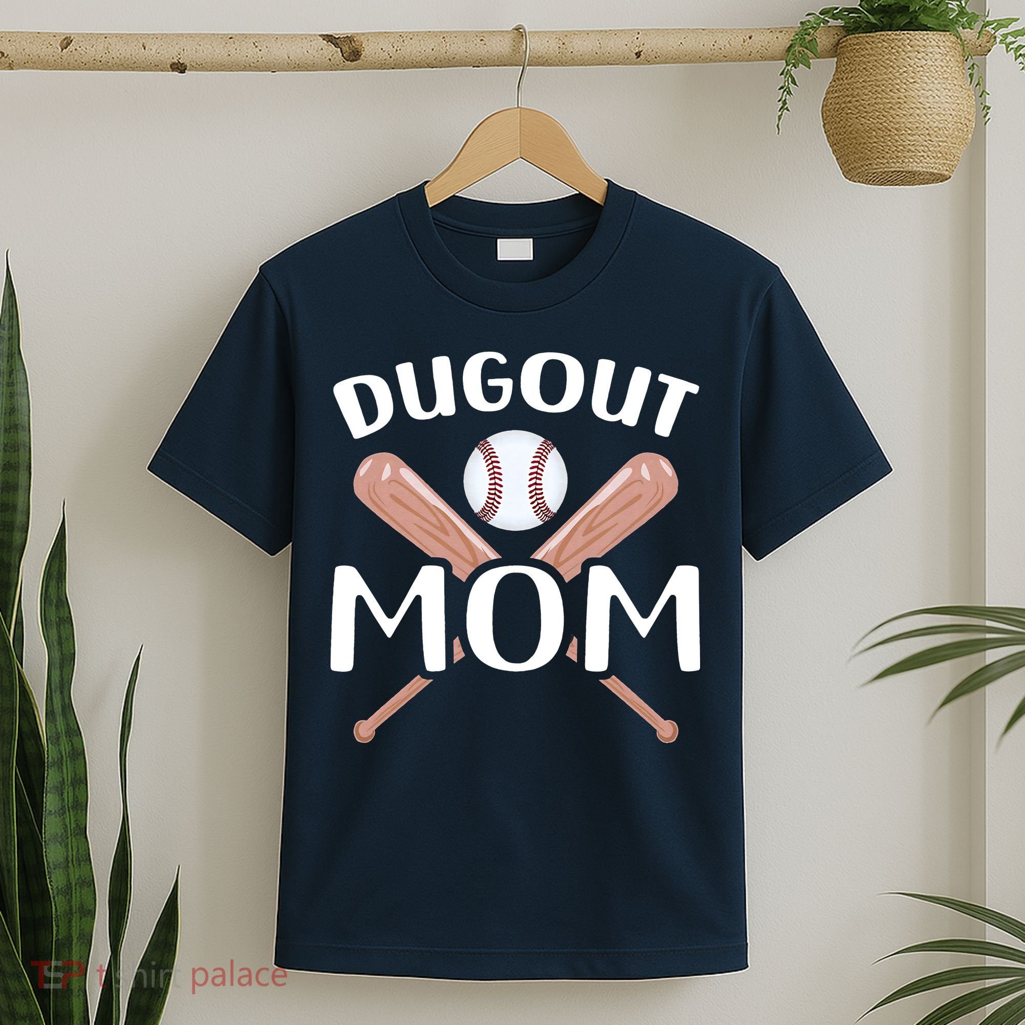 Funny Mom Dugout Mom Baseball Cool Baseball Mom T-Shirt