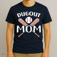 Funny Mom Dugout Mom Baseball Cool Baseball Mom T-Shirt thumb 3