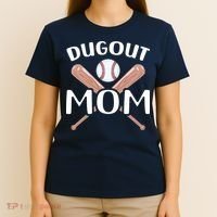 Funny Mom Dugout Mom Baseball Cool Baseball Mom T-Shirt thumb 4