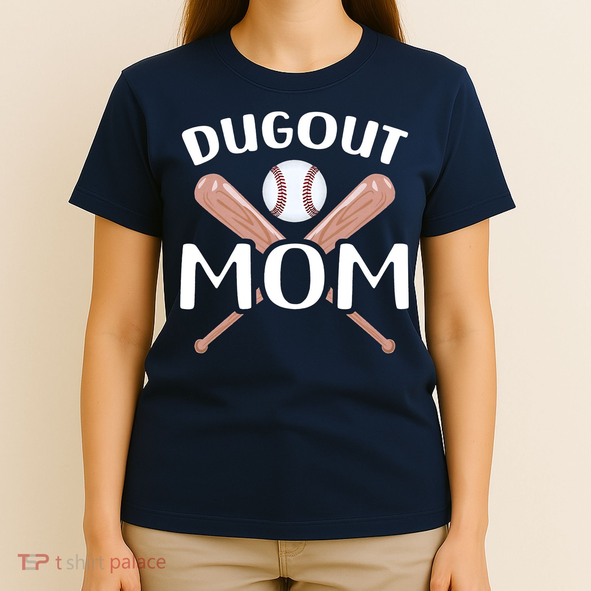 Funny Mom Dugout Mom Baseball Cool Baseball Mom T-Shirt