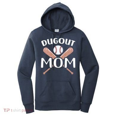 Funny Mom Dugout Mom Baseball Cool Baseball Mom Women's Hoodie