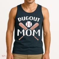 Funny Mom Dugout Mom Baseball Cool Baseball Mom Tank Top thumb 3