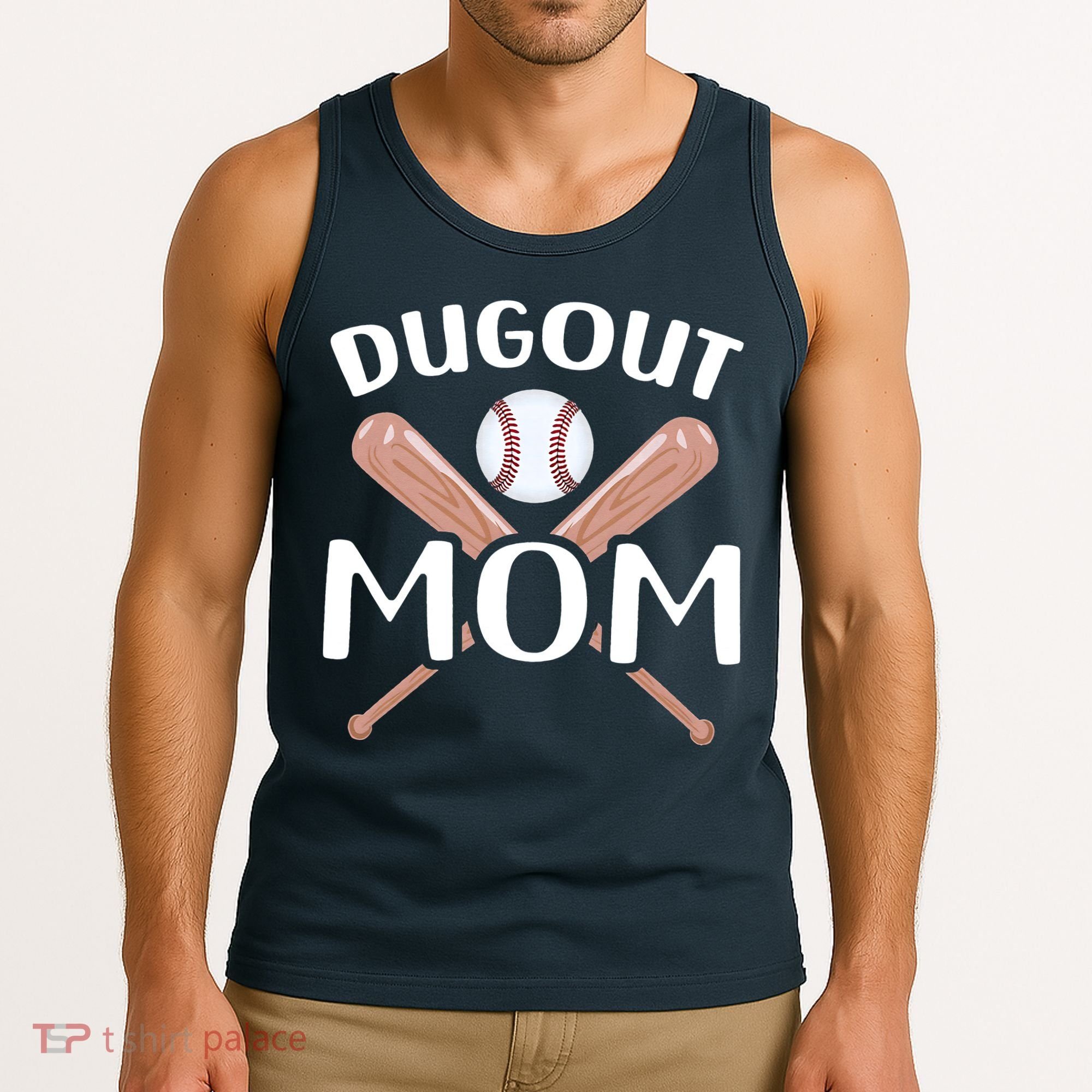 Funny Mom Dugout Mom Baseball Cool Baseball Mom Tank Top