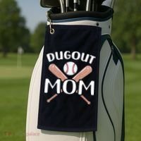 Funny Mom Dugout Mom Baseball Cool Baseball Mom Golf Towel thumb 2