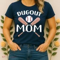 Funny Mom Dugout Mom Baseball Cool Baseball Mom Women's T-Shirt thumb 2