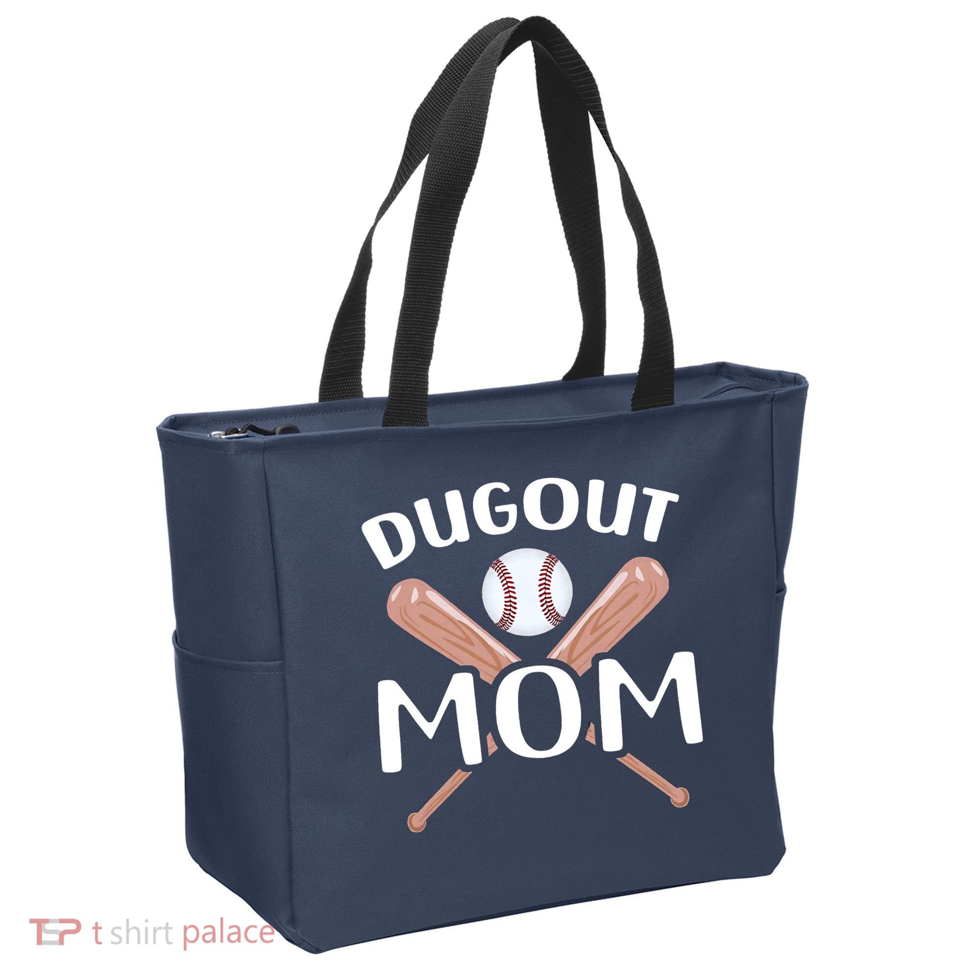 Funny Mom Dugout Mom Baseball Cool Baseball Mom Tote Bag
