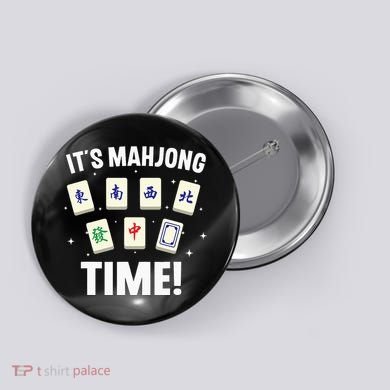Funny Mahjong Design For Mahjong Game Player Lover Button