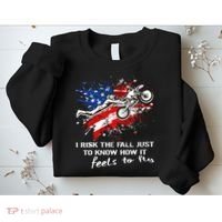 Funny Motocross Dirtbike Motorcycle MX Us Flag Sweatshirt thumb 2