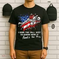 Funny Motocross Dirtbike Motorcycle MX Us Flag T-Shirt thumb 6