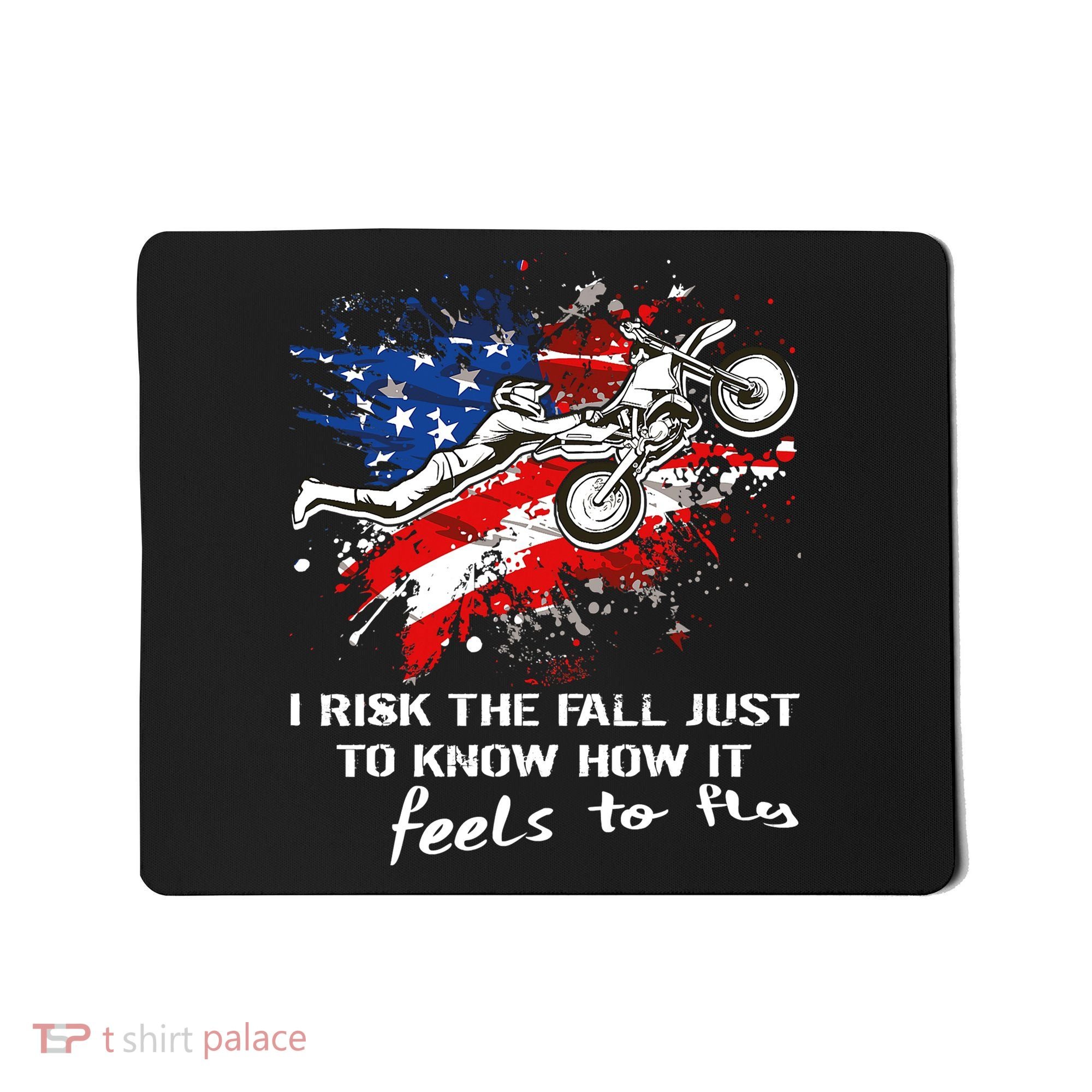 Funny Motocross Dirtbike Motorcycle MX Us Flag Mousepad