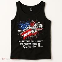 Funny Motocross Dirtbike Motorcycle MX Us Flag Tank Top thumb 2