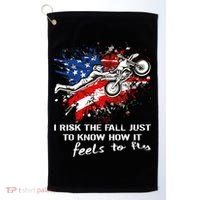 Funny Motocross Dirtbike Motorcycle MX Us Flag Golf Towel thumb 0