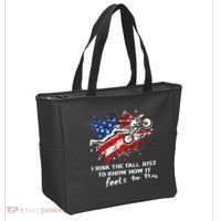 Funny Motocross Dirtbike Motorcycle MX Us Flag Tote Bag thumb 2