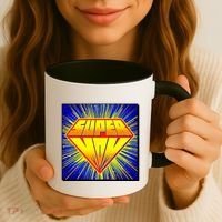 Funny Mother's Day Super Mom Pop Art Comic Panel Coffee Mug thumb 3