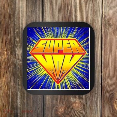 Funny Mother's Day Super Mom Pop Art Comic Panel Coaster