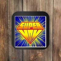 Funny Mother's Day Super Mom Pop Art Comic Panel Coaster thumb 0
